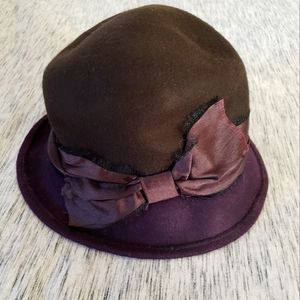 [Albertus Swanepoel] Purple Brown Ombre Cloche Hat